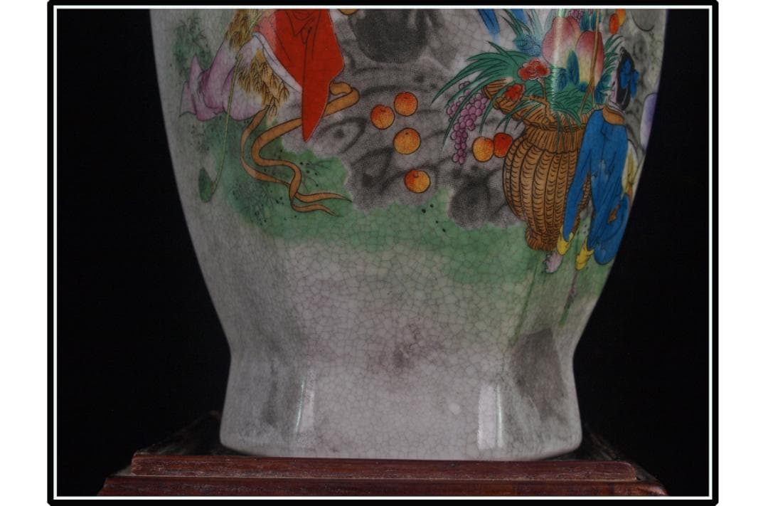 中国 清時代 在銘手描き花瓶 美術品 激安骨董品 DE982B12-5 - www