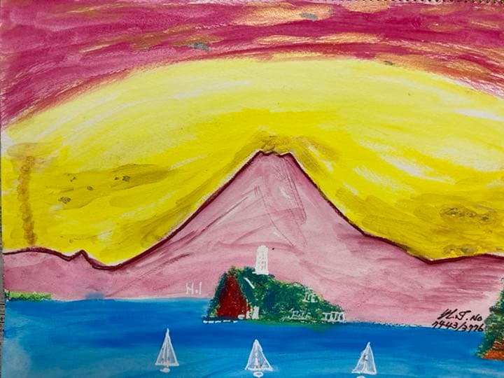 幻想絵画、空飛ぶ画家糸川裕志の富士山曼荼羅図富嶽三十六景