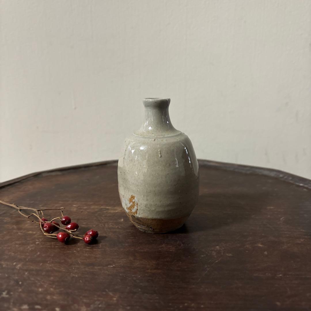 古い美濃　瀬戸小徳利　江戸　明治　花入　酒器　アンティーク　古道具　花器　李朝