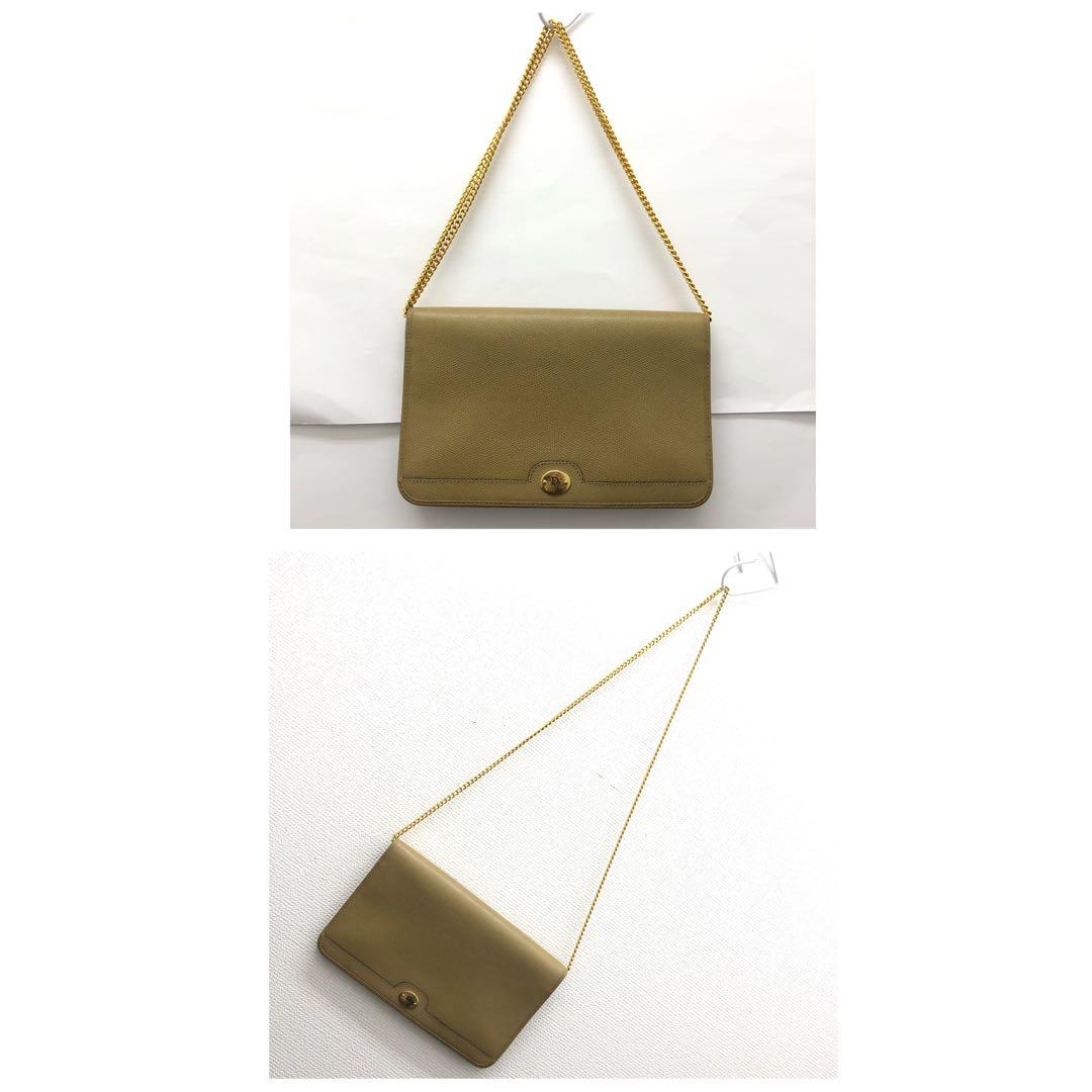 C012915)ChristianDior ハニカム柄 フラップバッグ ベージュ