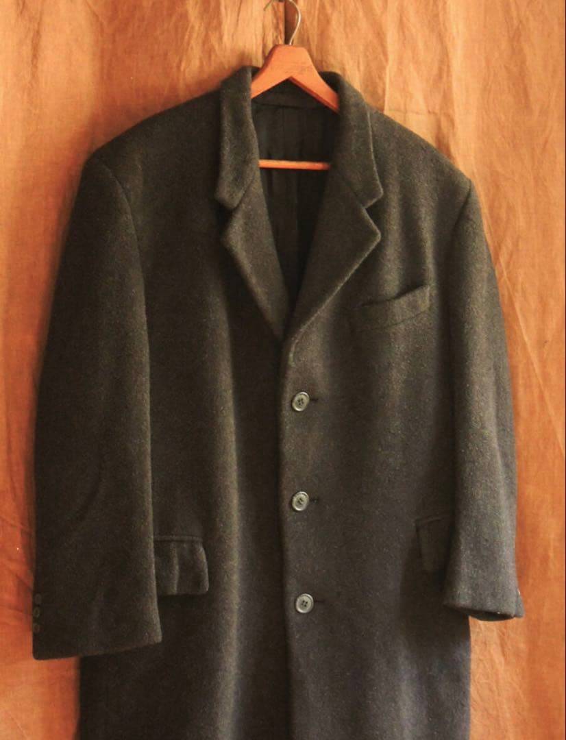 80s 90s ビンテージ イタリア製 肉厚カシミヤウール チェスターコート