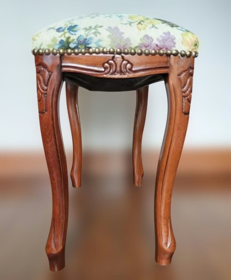 【英国製クラシック】猫脚×ゴブラン生地 スツール アンティーク