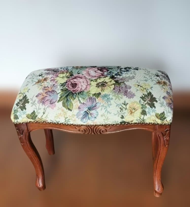 【英国製クラシック】猫脚×ゴブラン生地 スツール アンティーク