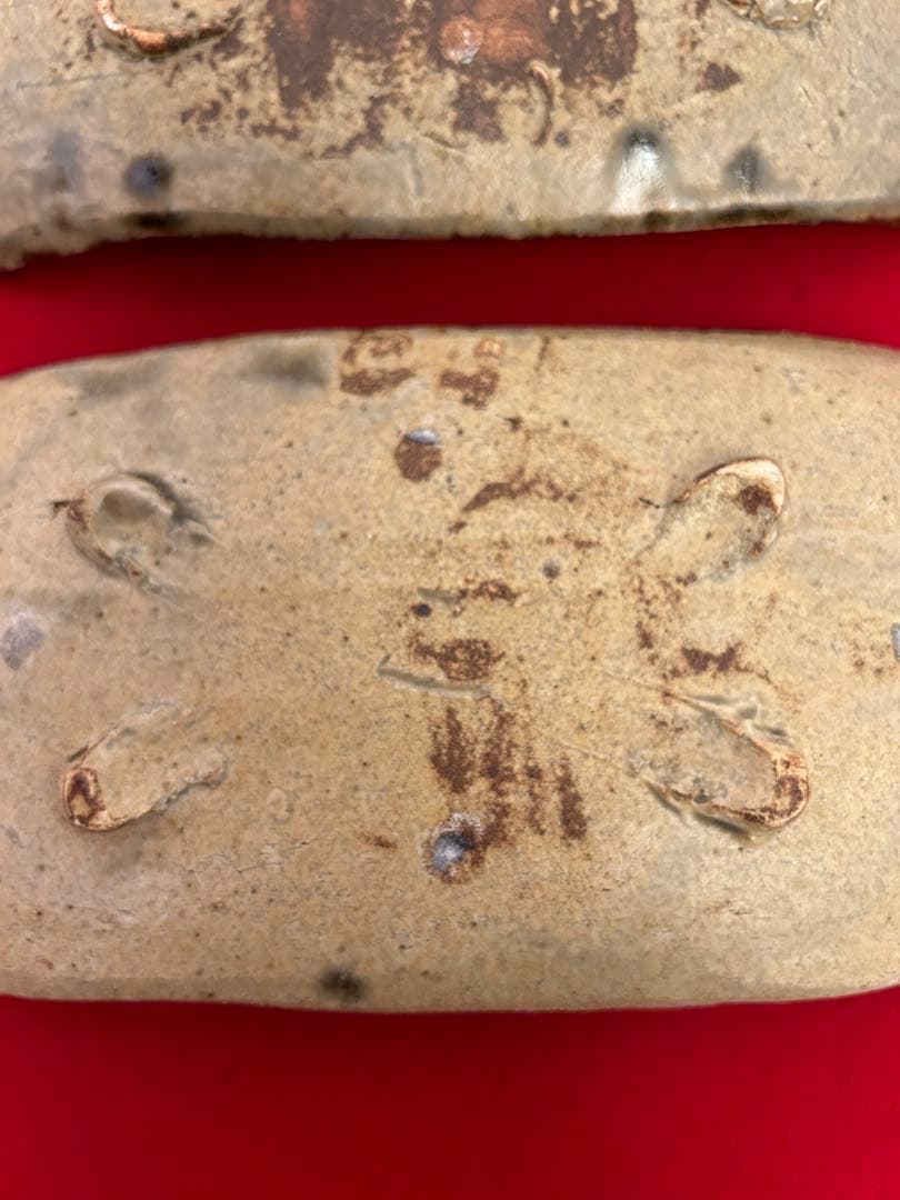 無形文化財加藤孝造　黄瀬戸　長方形皿四客　共箱なし