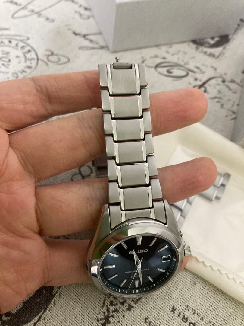 超美品！ SEIKO セイコー チタン 電波ソーラー フルコマ sbtm217