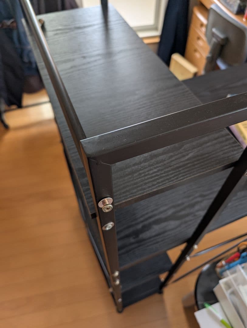 ブラック木製パソコンデスク