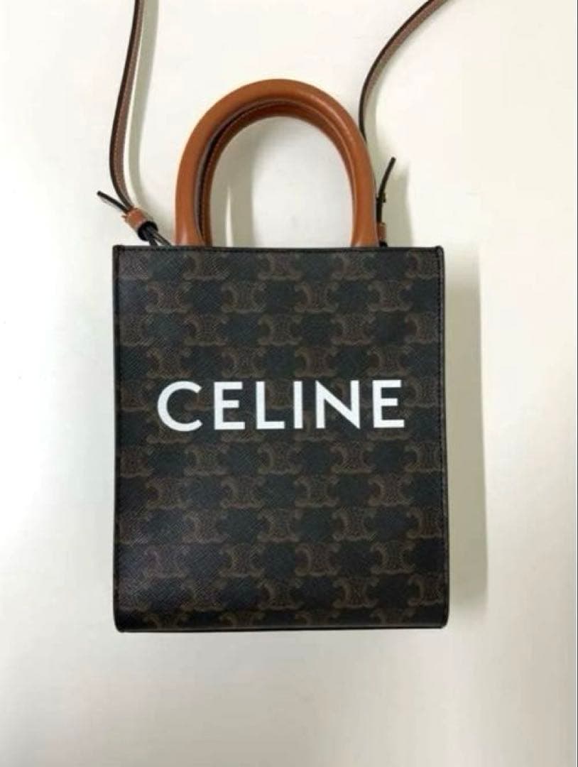 【超美品】CELINE ミニバーティカル トリオンフキャンバス