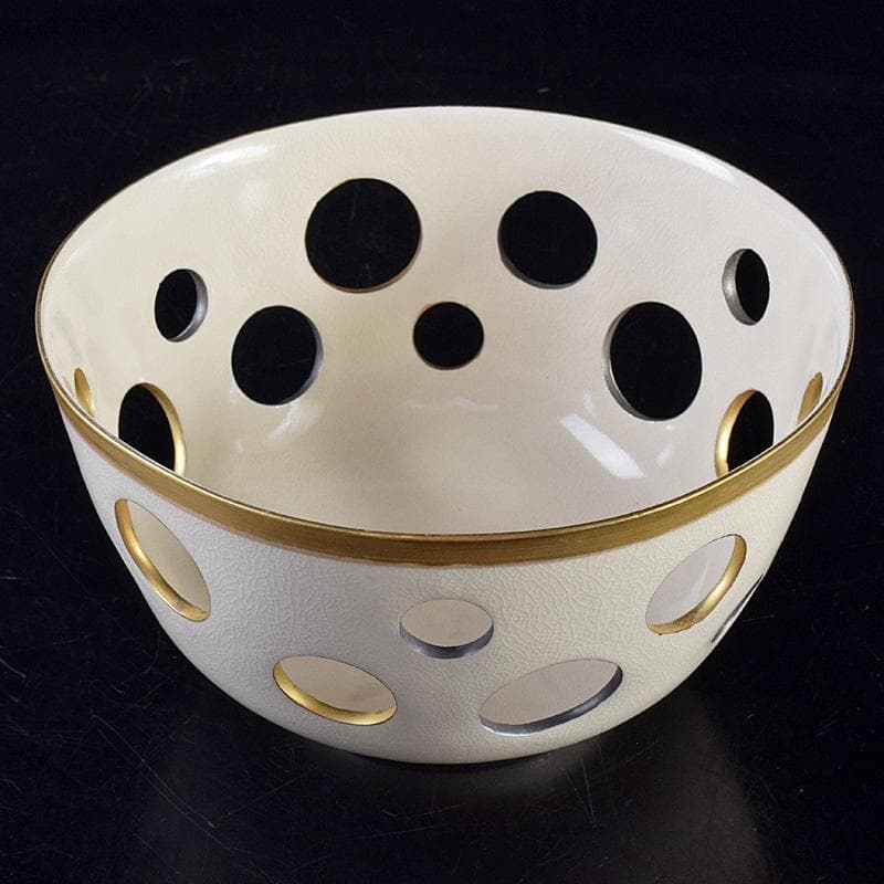 北大路魯山人作 金銀水玉透かし鉢 菓子鉢 共箱 D R8520