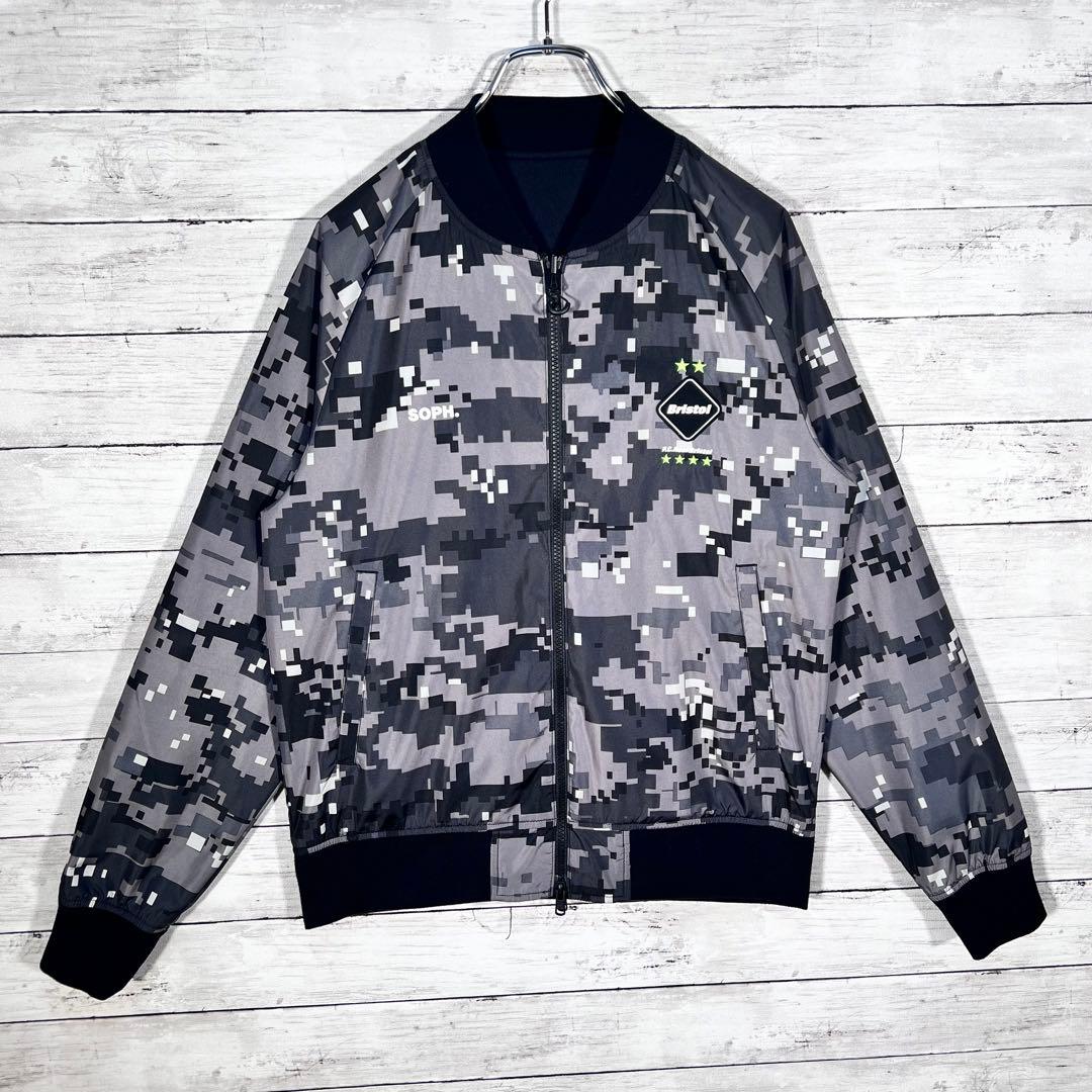 『F.C.Real Bristol』　ブルゾン　リバーシブル　デジカモ柄　黒　M