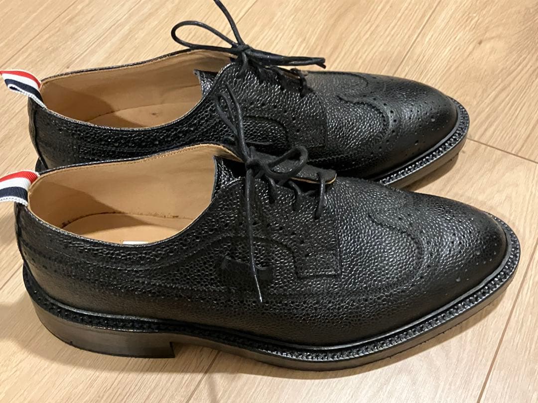 トム ブラウン レザーシューズ US9 27cm ブラック ウィングチップ 革