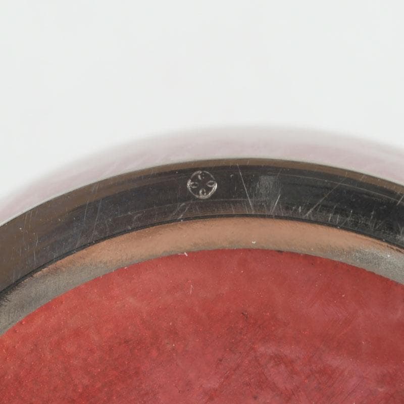 七宝焼 安藤七宝店 赤透釉 花文 花瓶 敷板・箱付 V 9279