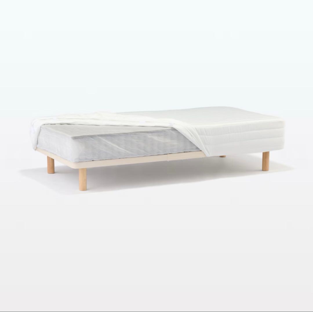 極美品！ 無印 脚付マットレス ポケットコイル 洗えるカバー シングル