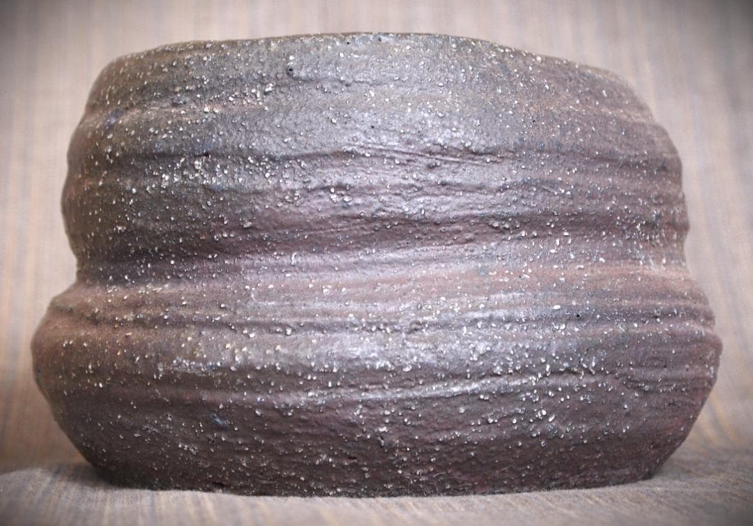 希少作★小山日出男★伊部手《窯変》建水★黄胡麻★花器にもお勧め