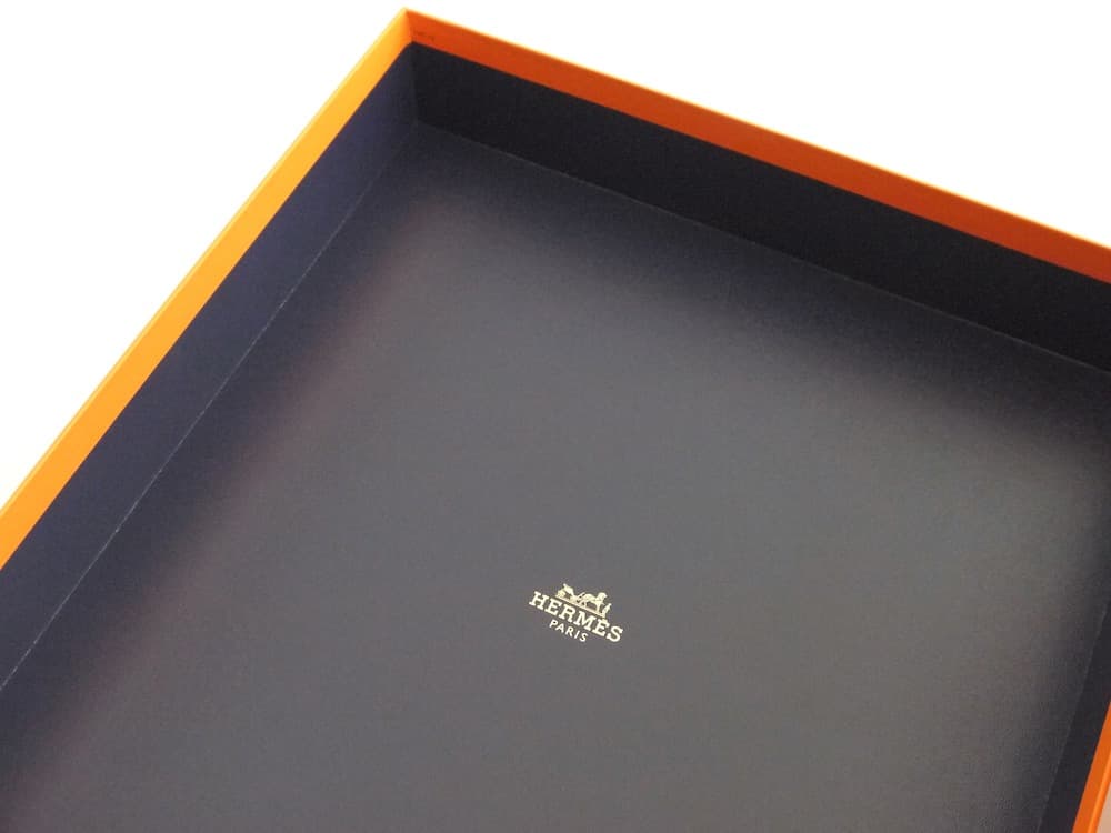 レア！HERMESネイビーボックス空箱 正規品 バーキン25用オレンジ