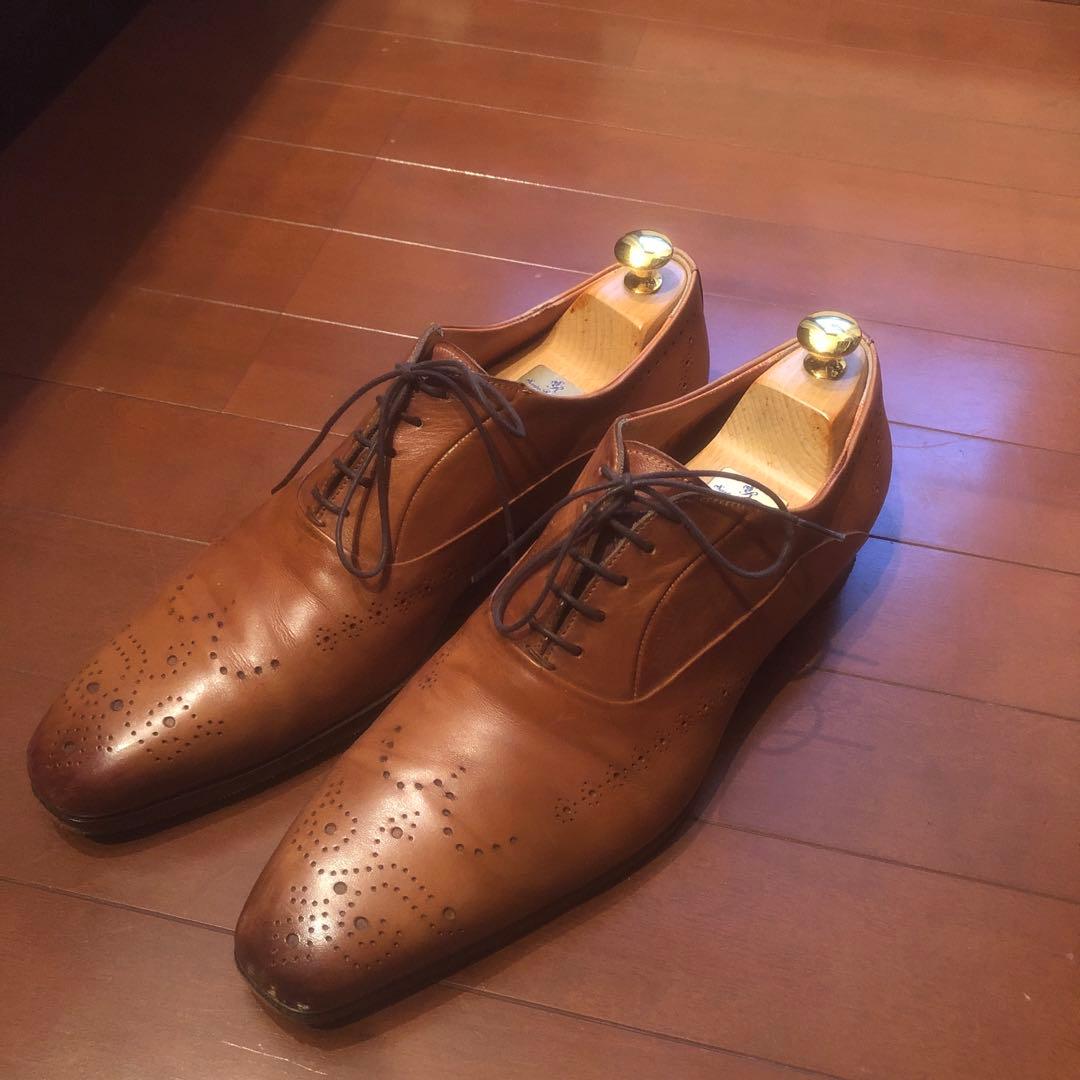 サントーニ　Santoni /ドレスシューズ 71/2【ライトブラウン】