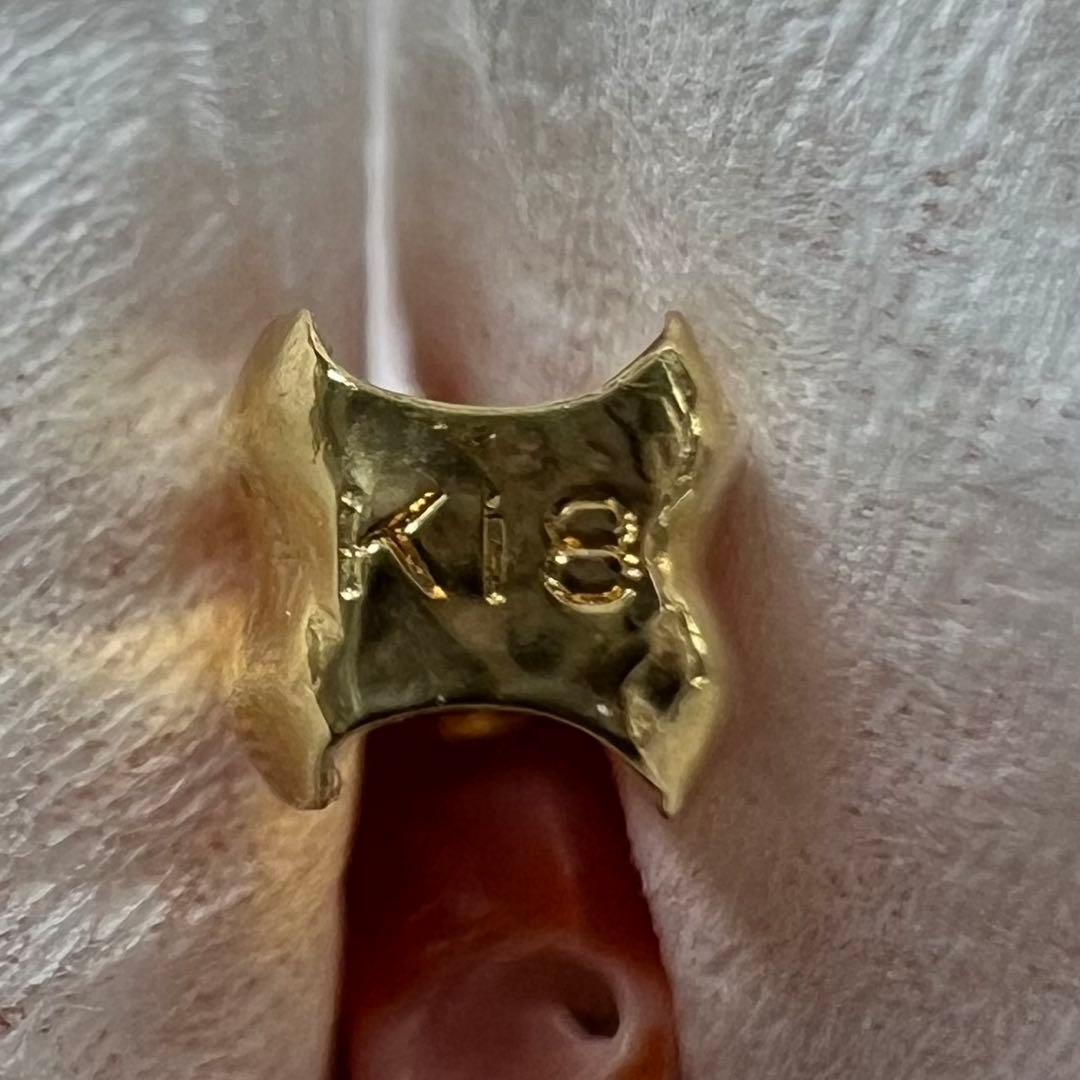 1K18刻印　ダイヤ入　本赤珊瑚　ネックレストップ　2点　10.7g