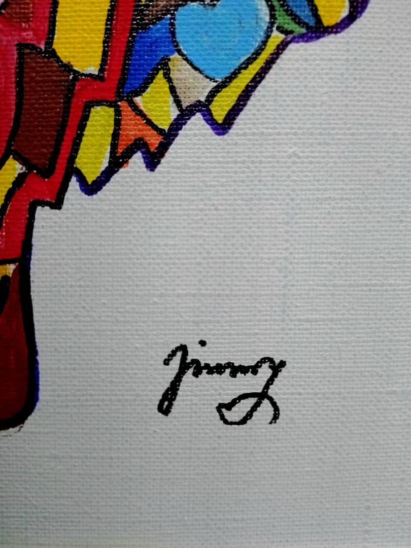 F6号】ジミー大西【ゴリラ】手描き作品/表裏サイン/油彩/アクリル/絵画