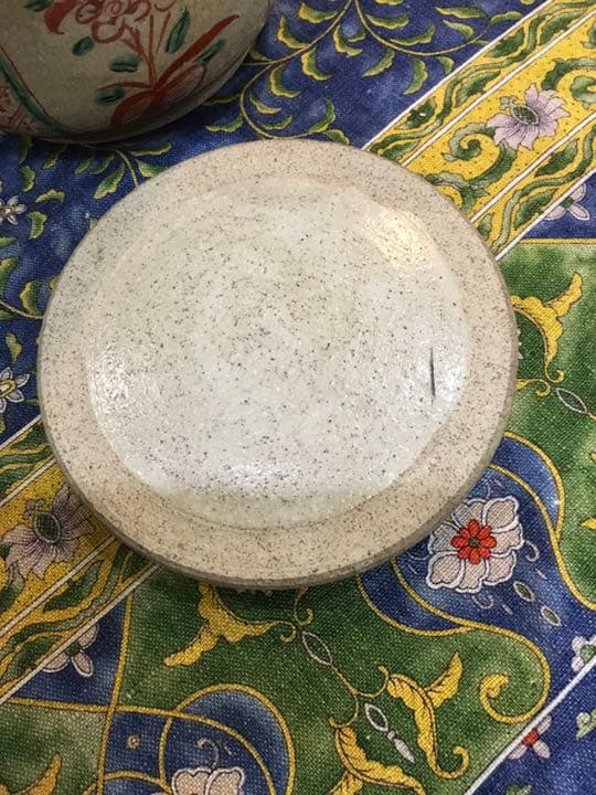 犬山焼 赤絵水指 即中斎花押 箱書