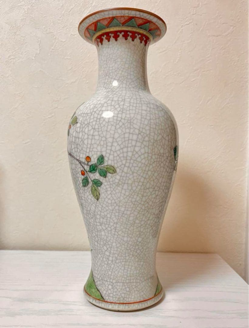 中国景徳鎮 粉彩花鳥文 壺 骨董品 花器