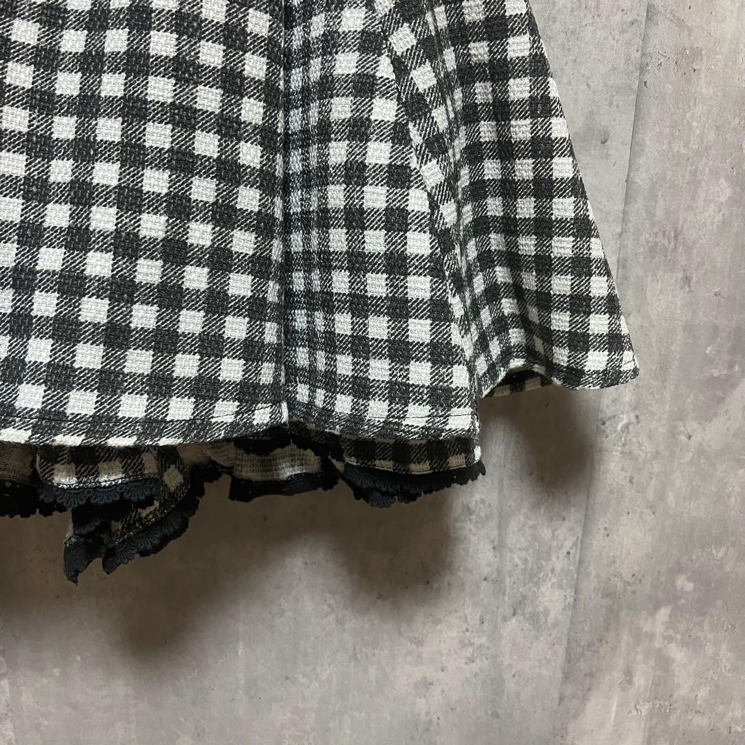 レア♪量産 地雷 LIZLISA ギンガム ツイード スカパン サスペンダー
