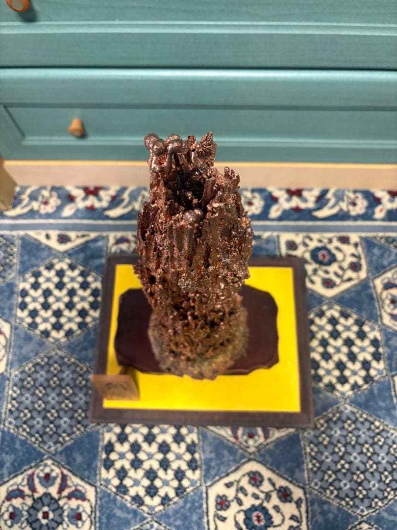 【中古　土台＆専用ガラスケース付】銅滴（含金銀銅製）住友金属鉱山 8.0kg