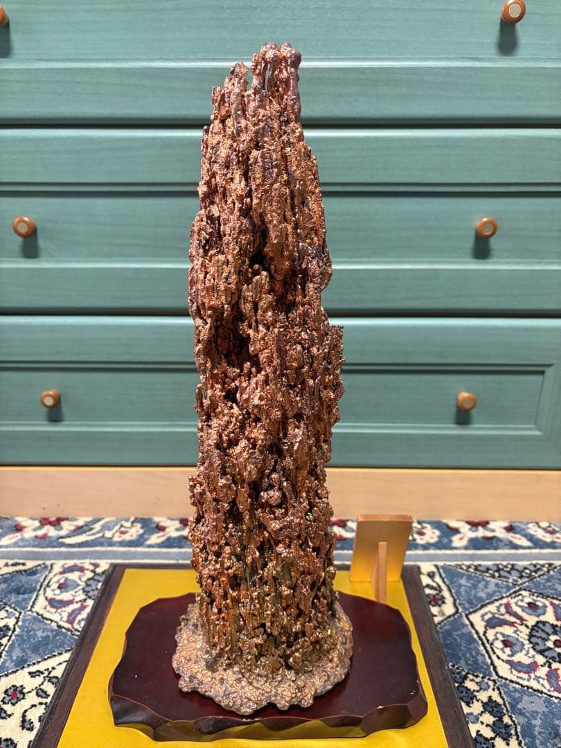 【中古　土台＆専用ガラスケース付】銅滴（含金銀銅製）住友金属鉱山 8.0kg