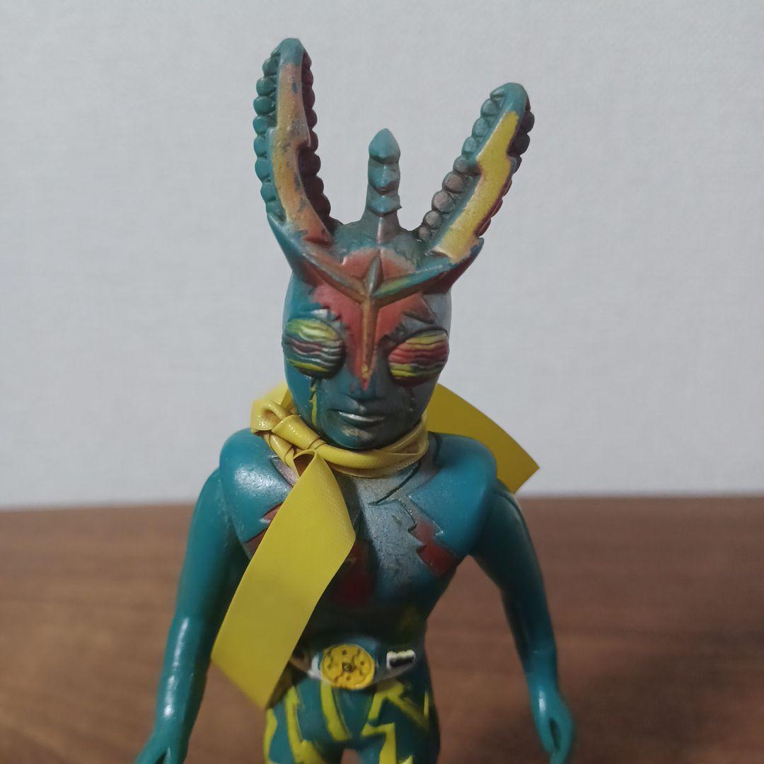 当時もの ポピー製「イナズマン」オリジナルマフラー付き希少ソフビ