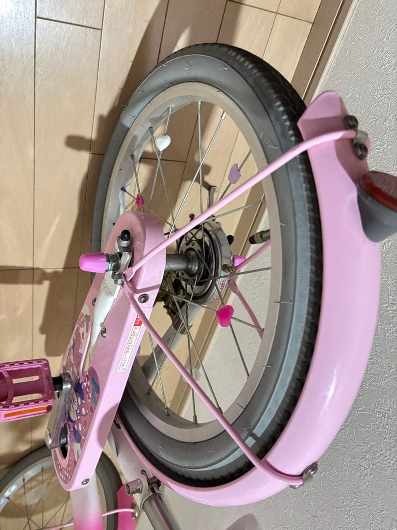 ココ　(お引き取り限定)ミニーマウス子供用自転車 ピンク18 美品