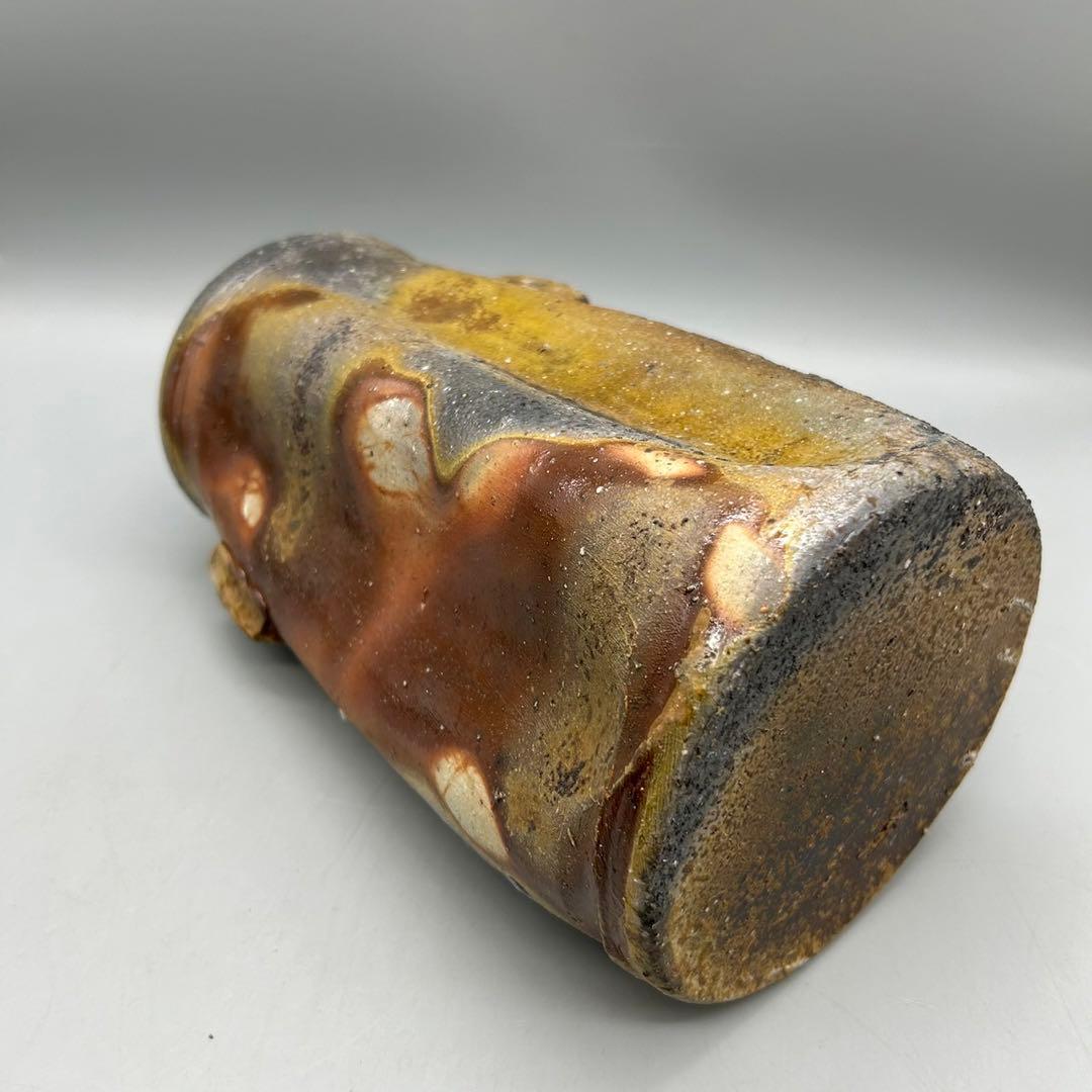 【森泰司　備前　花入　共箱】 花器　花瓶　骨董　アンティーク　インテリア