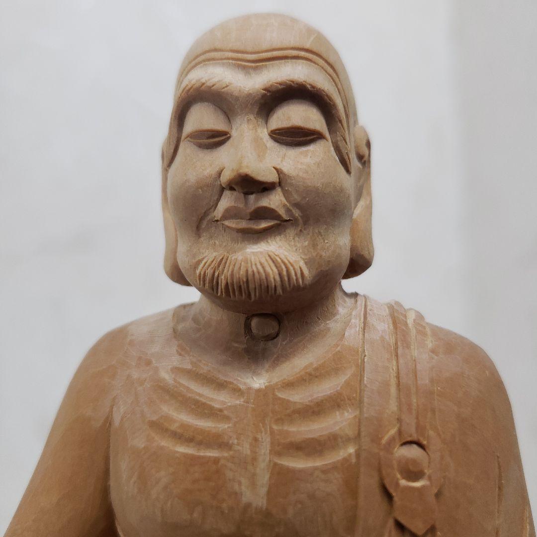 Bフライデー蔵出し特価☆ヒバ材 跋陀婆羅菩薩像(バッタバラ)6.5寸☆