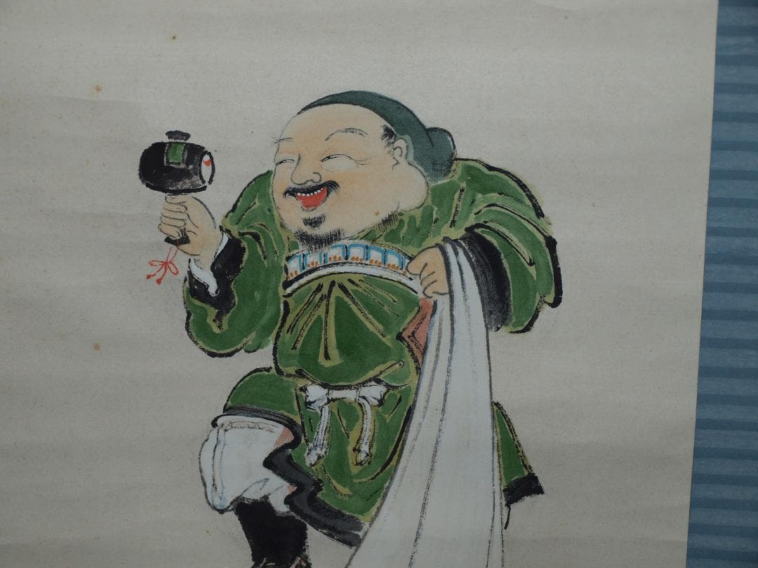 日本時代肉筆掛け軸　恵比寿の絵※激安骨董品<BR> X031C16-1