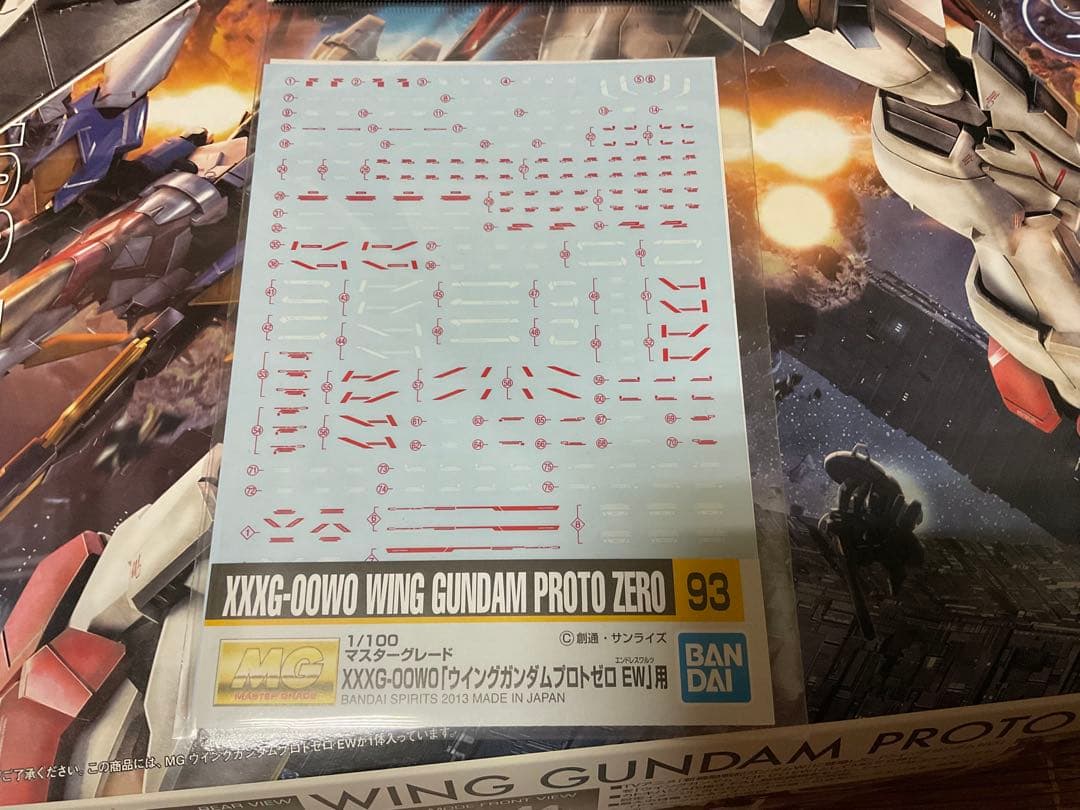 MG 1/100 ウイングガンダムプロトゼロ EW 水転写式デカールセット