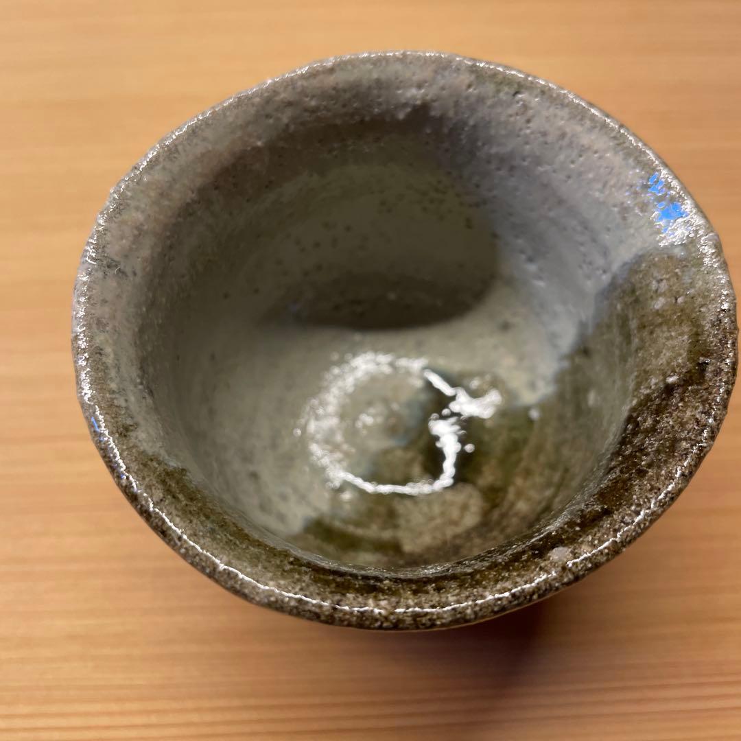 西岡良弘　唐津ぐい呑　５客 小次郎窯　父 西岡小十　共箱あり　朝鮮唐津　班唐津