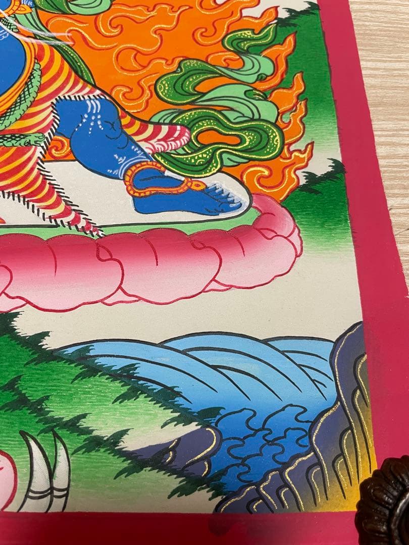 《 チベット密教　1点物 》 手描き　曼荼羅　マハーカーラ　破壊神　仏教　密教