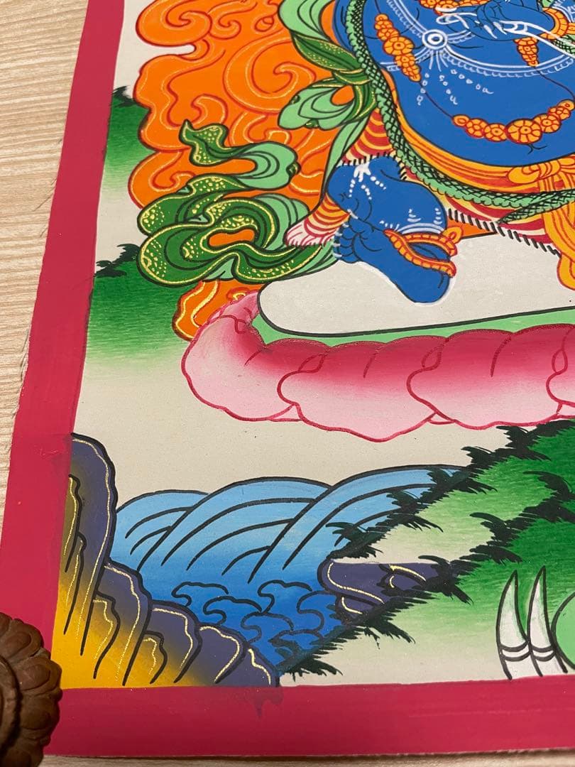 《 チベット密教　1点物 》 手描き　曼荼羅　マハーカーラ　破壊神　仏教　密教