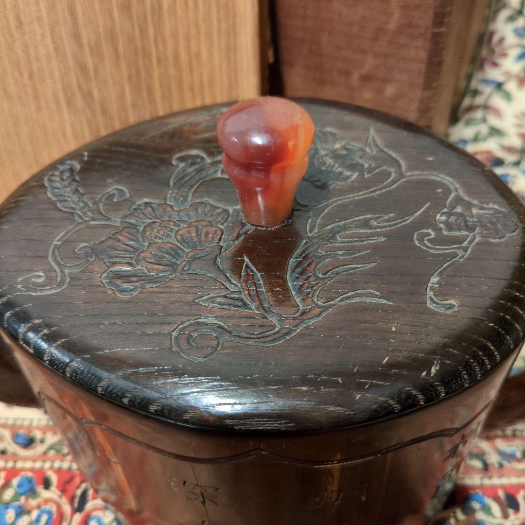 竹製彫刻入 水注