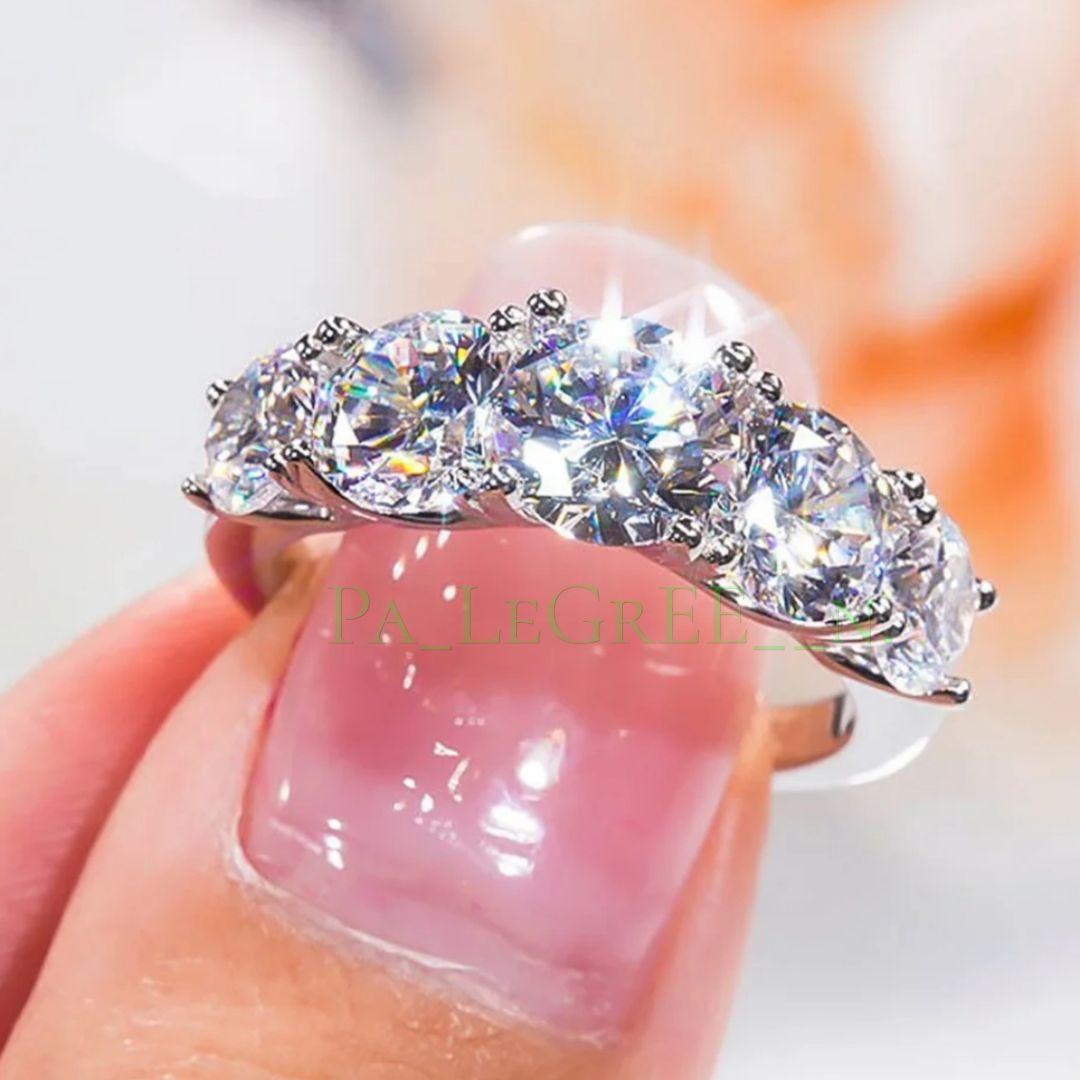 aat指輪レディース　結婚指輪　婚約指輪　モアサナイト シンプル 18kS925