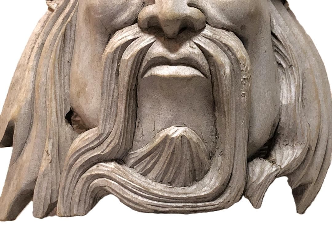 木彫面関羽 】 古玩骨董 27cm