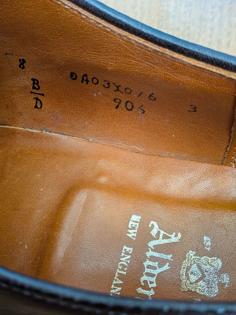 Alden 906 オールデン ストレートチップ バーガンディ 箱付き 8D