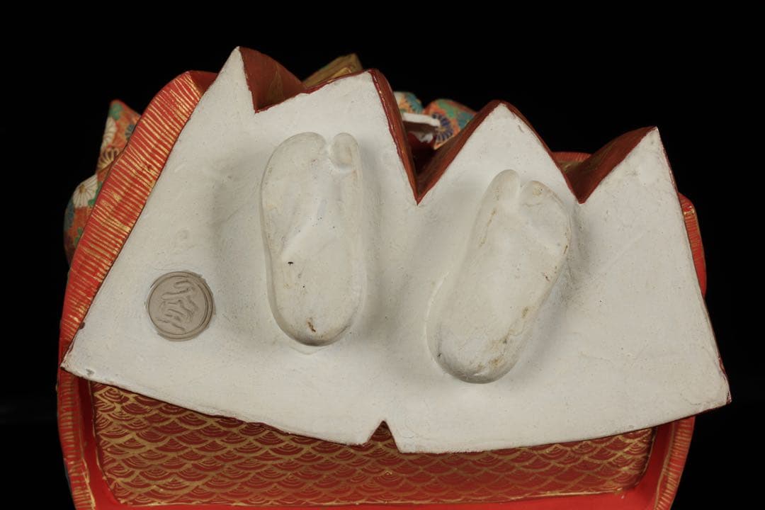 初代 久世久宝】極彩色 能人形 「猩々」 29cm 共箱 京焼 古美術 骨董