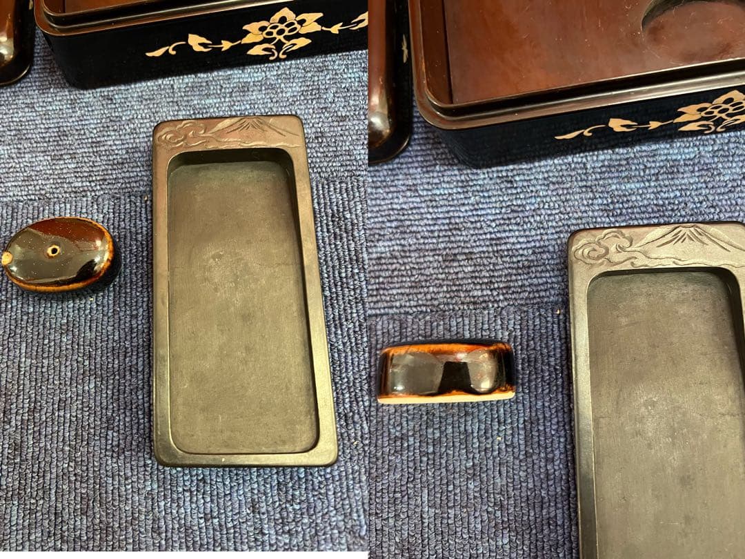 1169 書道 美術 硯 雨畑螺鈿箱