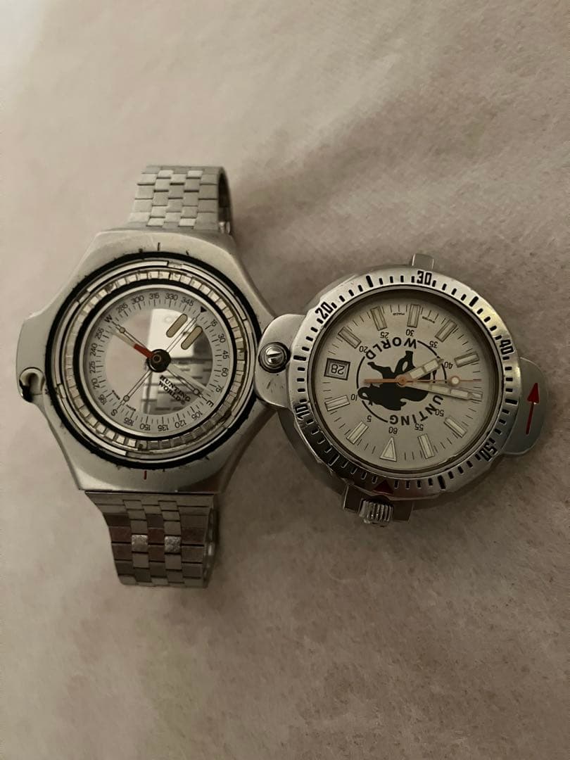 値下げ 稼働★HUNTING WORLD コンパスウォッチ ＱＺ腕時計 電池新品