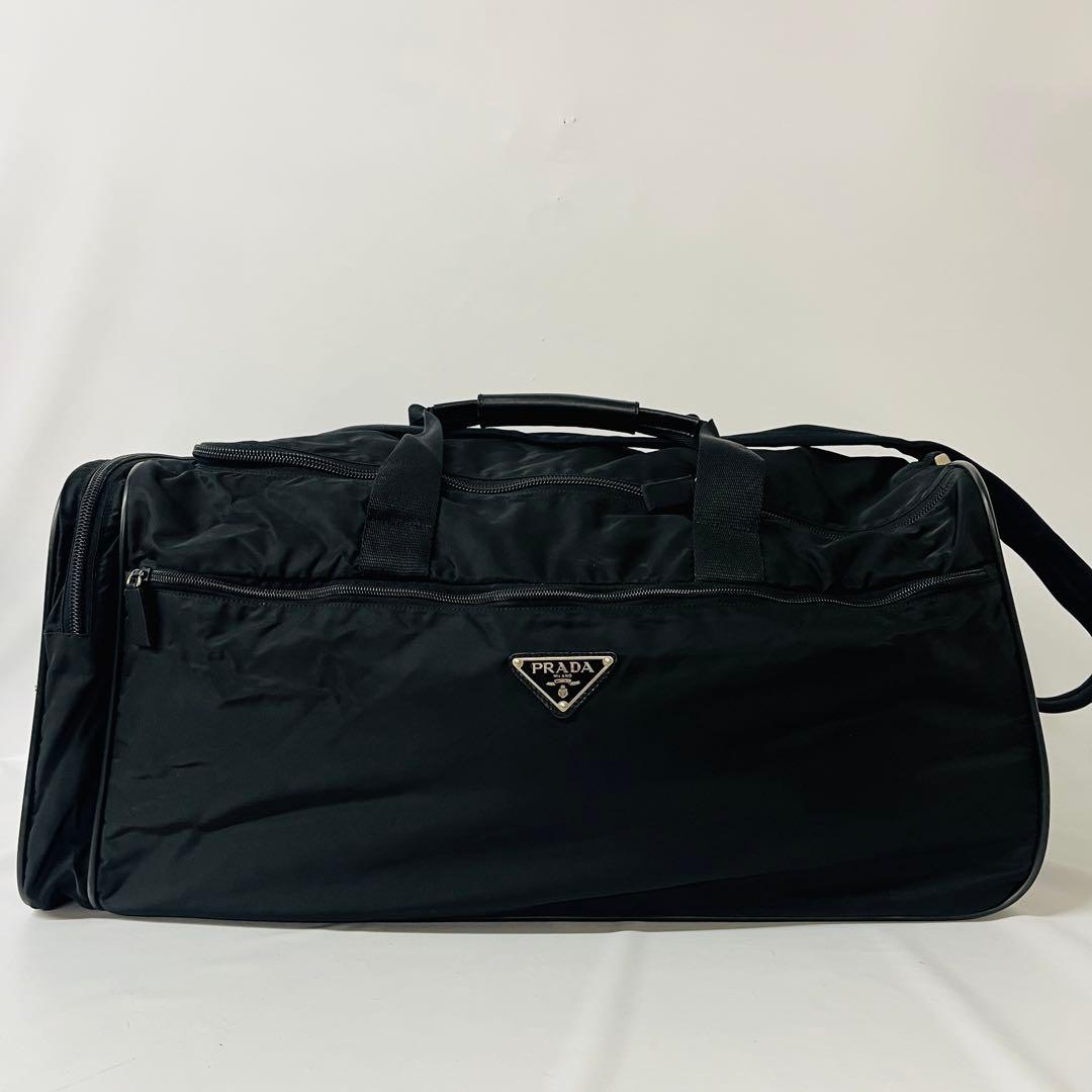 PRADA 三角ロゴ キャリーバッグ ボストン V155 ブラック ナイロン
