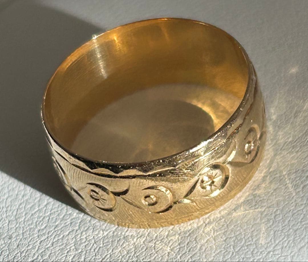 K18 平打ち デザインリング 造幣局刻印 約4.2g