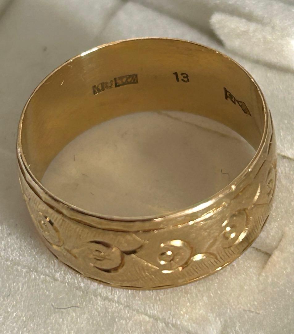 K18 平打ち デザインリング 造幣局刻印 約4.2g