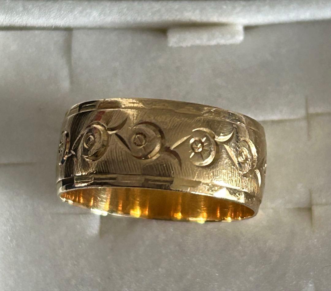 K18 平打ち デザインリング 造幣局刻印 約4.2g