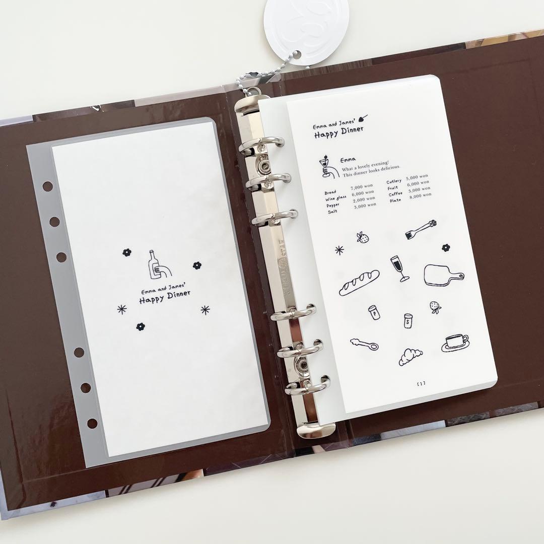 早い者勝ち 韓国 バインダー カバー 貯金 コーデュロイ ブラウン