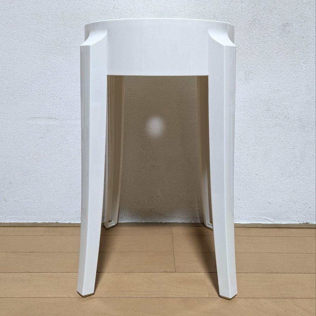 美品 Kartell カルテル チャールズゴーストロー ホワイト スツール