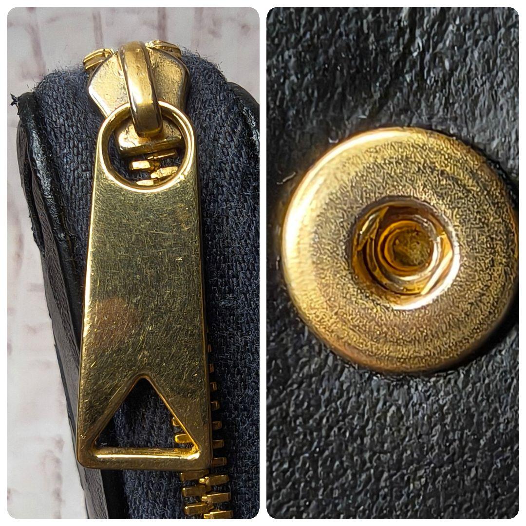 【現行／美品】ボッテガヴェネタ 二つ折り財布 ラウンドジップ IC搭載／黒A