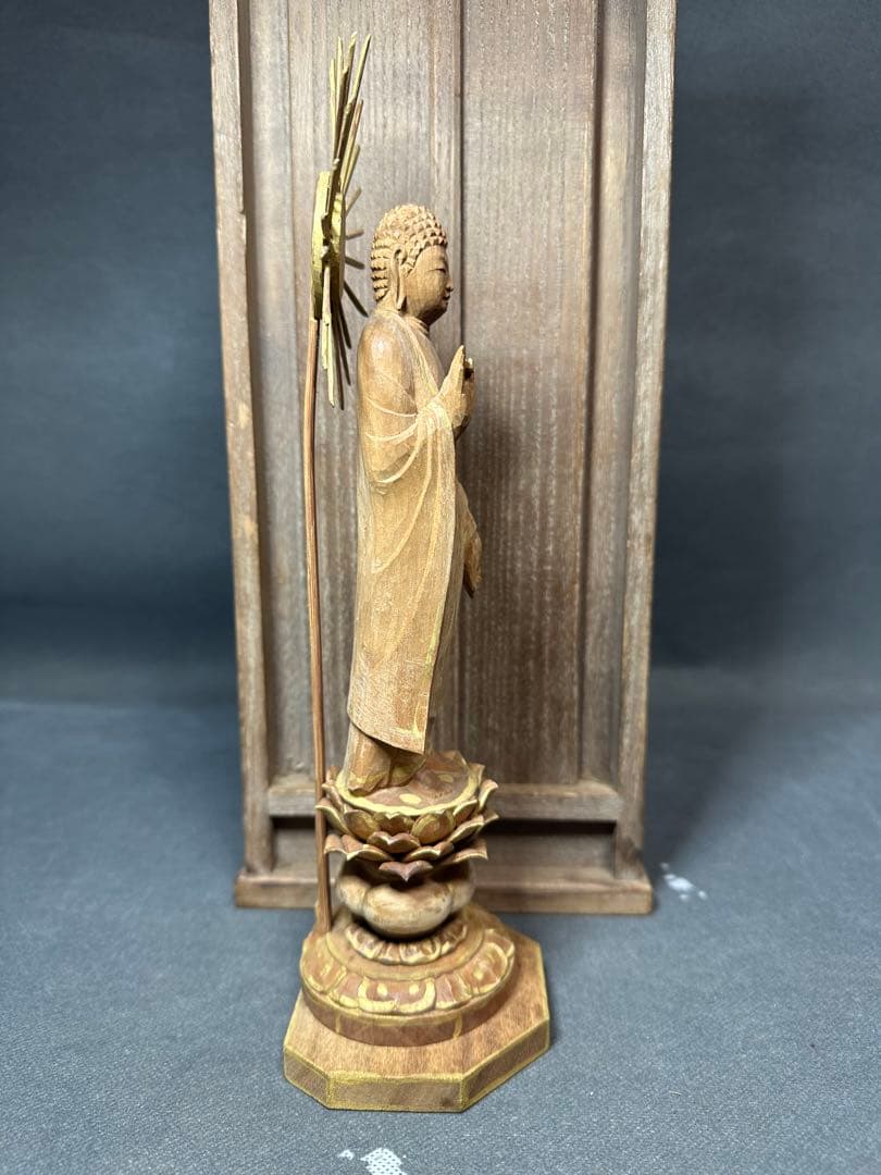 インド 白檀 木彫り 仏教美術 仏像 骨董 木像 木製 仏教 アンティー